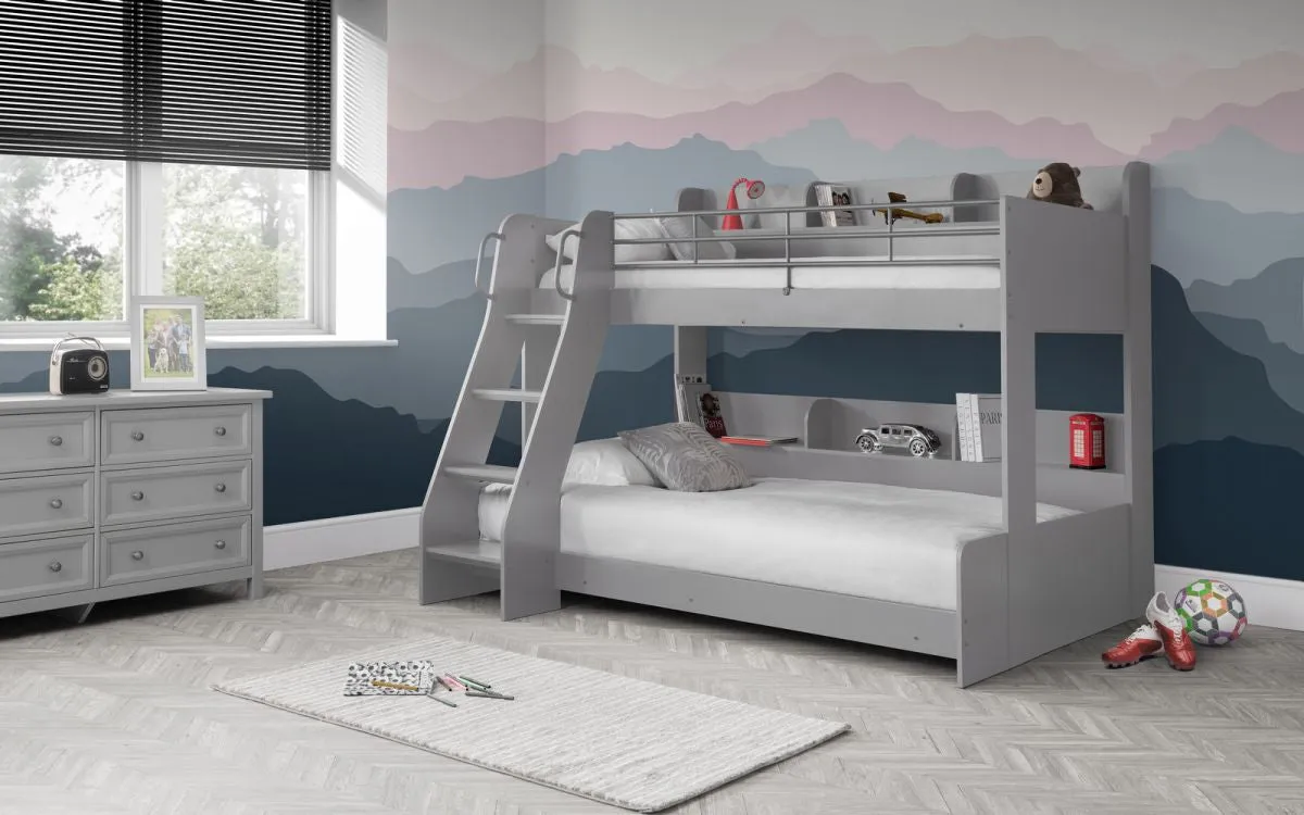 Triple Sleeper Bunk Bed - Light Grey, Steel image