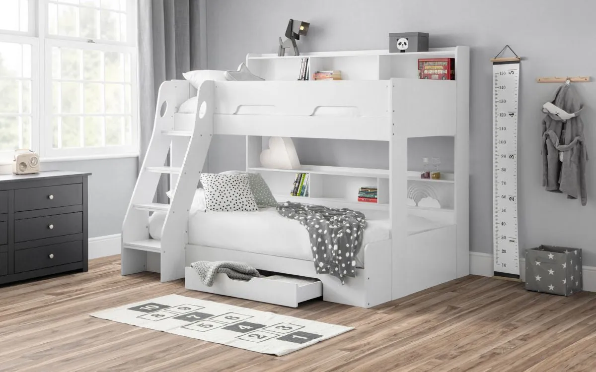 Triple Sleeper Bunk Bed with Storage - White
