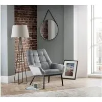 Tufted Accent Chair with Metal Frame - Grey, Velvet