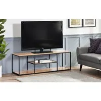 TV Unit with Metal Frame - Sonoma Oak, MDF
