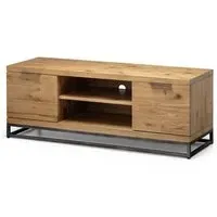 TV Unit with Storage - Oak, Solid Wood