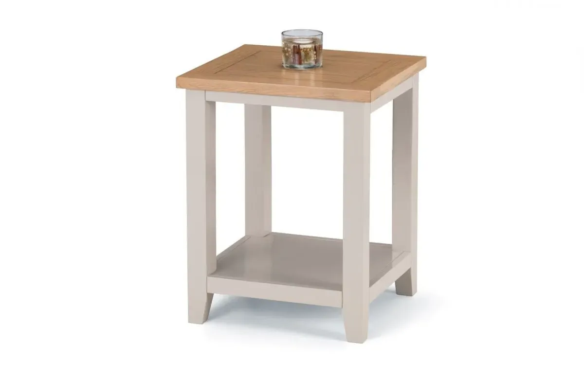 Two Tone Lamp Table - Elephant Grey, Oak image