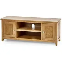 Widescreen TV Unit with Cupboards - Oak, Solid Wood