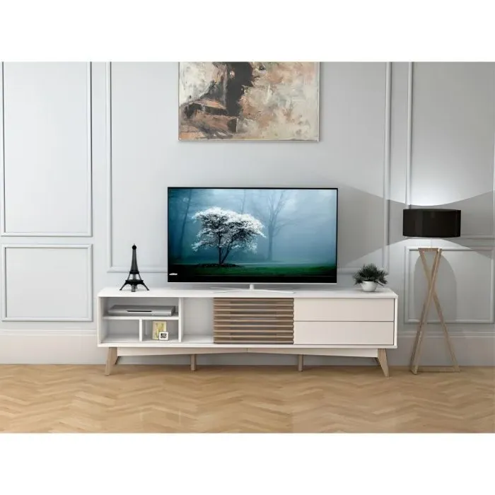 180cm TV Cabinet with Drawers - White image