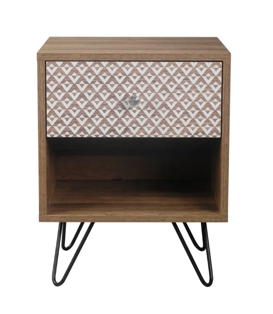 1 Drawer Lamp Table - Print, Wood Effect image