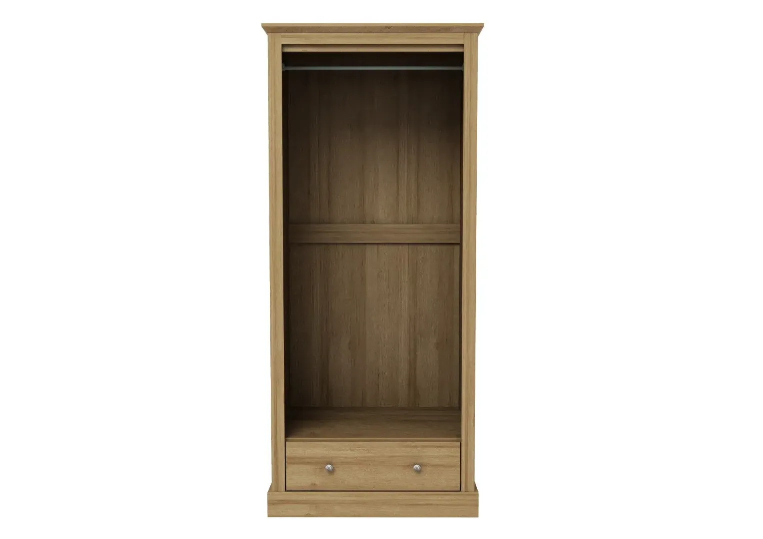 2 Door Wardrobe Traditional Design - Oak, Wood