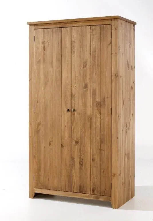 2-Door Wardrobe with Shelf - Pine, Wood image