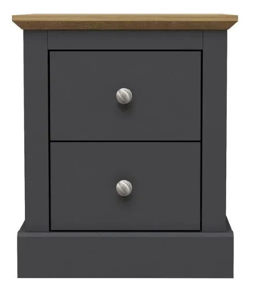 2 Drawer Bedside Cabinet - Charcoal, Wood image