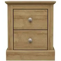 2 Drawer Bedside Cabinet - Oak, Wood