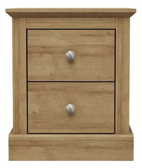 2 Drawer Bedside Cabinet - Oak, Wood