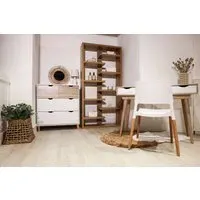 4-Drawer Chest with Oak Detail - White, Wood