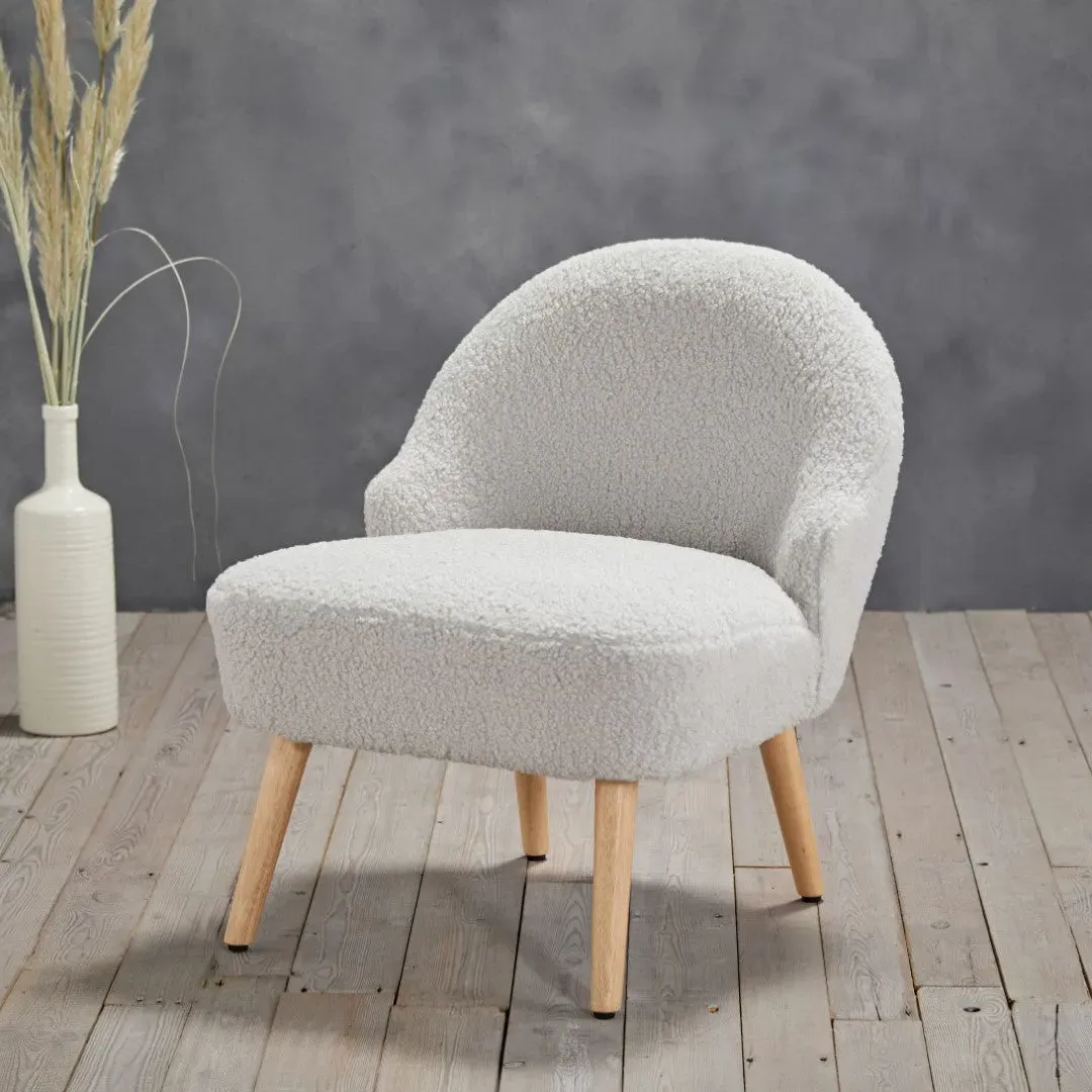 Accent Chair with Cushioned Seat - White, Sherling