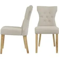 Dining Chair with Oak Legs - Beige, Hopsack