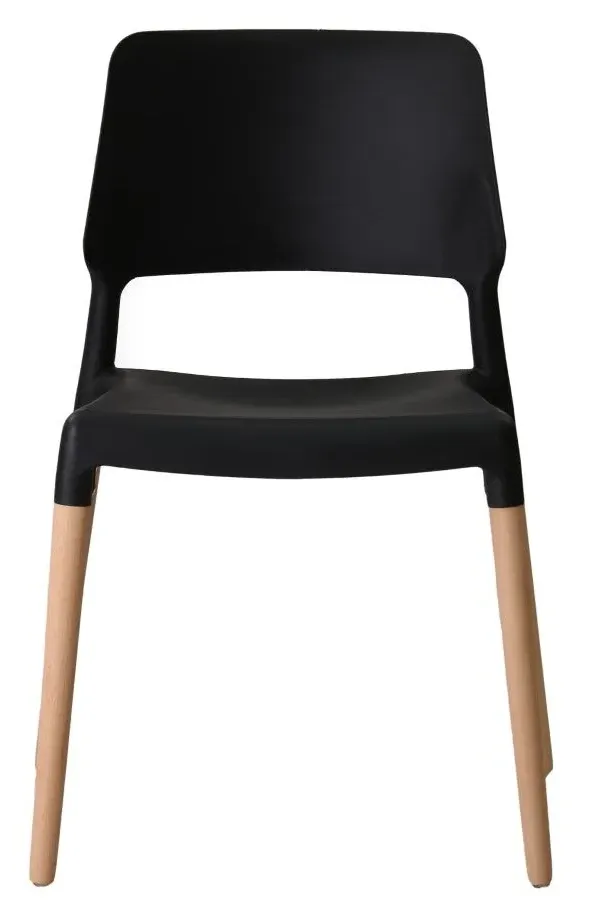 Dining Chair with Openwork Back - Black, Plastic image