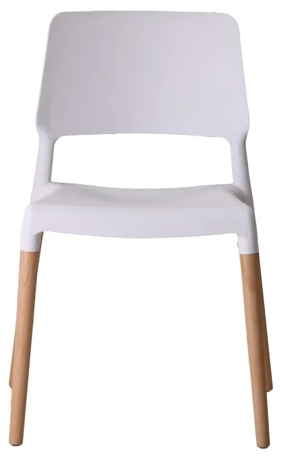Dining Chair with Openwork Back - White, Plastic
