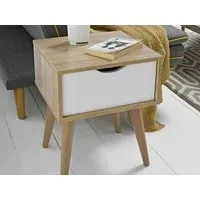 End Table with Drawer - White, Oak