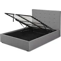 King Size Ottoman Bed with Storage - Grey, Hopsack
