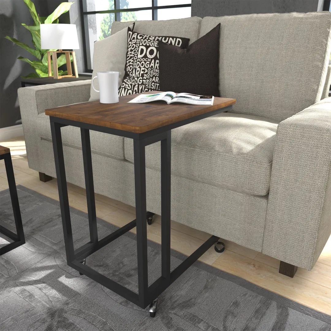 Lamp Table with Storage - Black, Metal image
