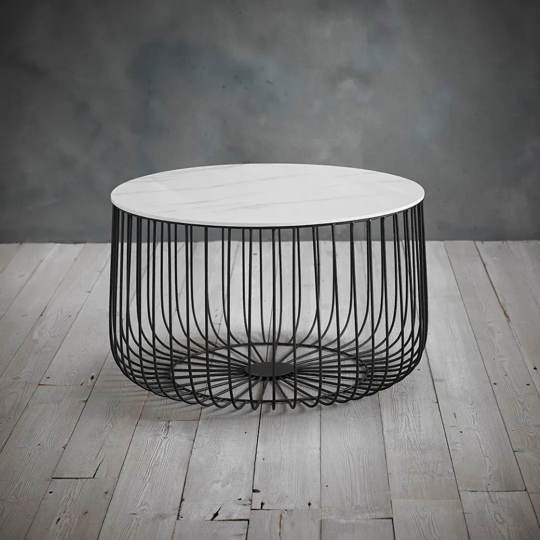 Large Cage Table with Storage - Black, MDF image