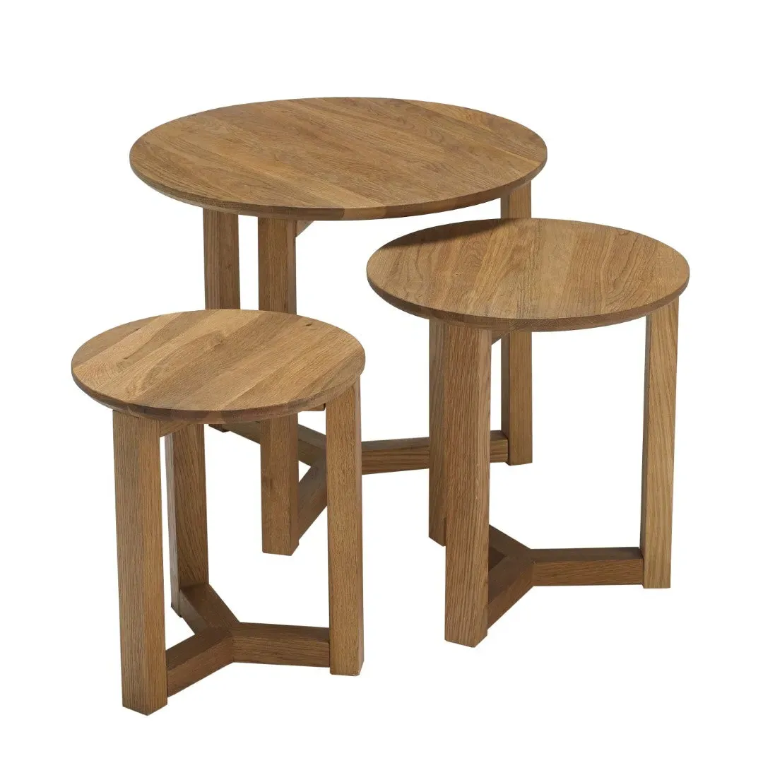 Nest of Tables Set - Oak, Wood image