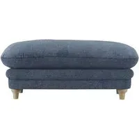 Plumpton Footstool - Denim Blue, Chenille
