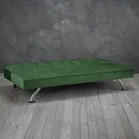 Sofa Bed with Chrome Legs - Grey, Velvet