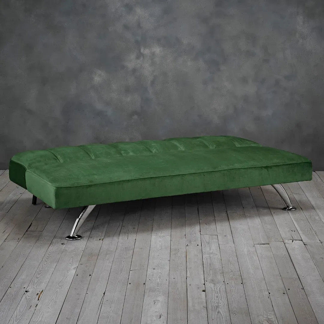 Sofa Bed with Chrome Legs - Grey, Velvet image