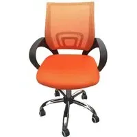 Swivel Office Chair with Mesh Back - Orange, Mesh