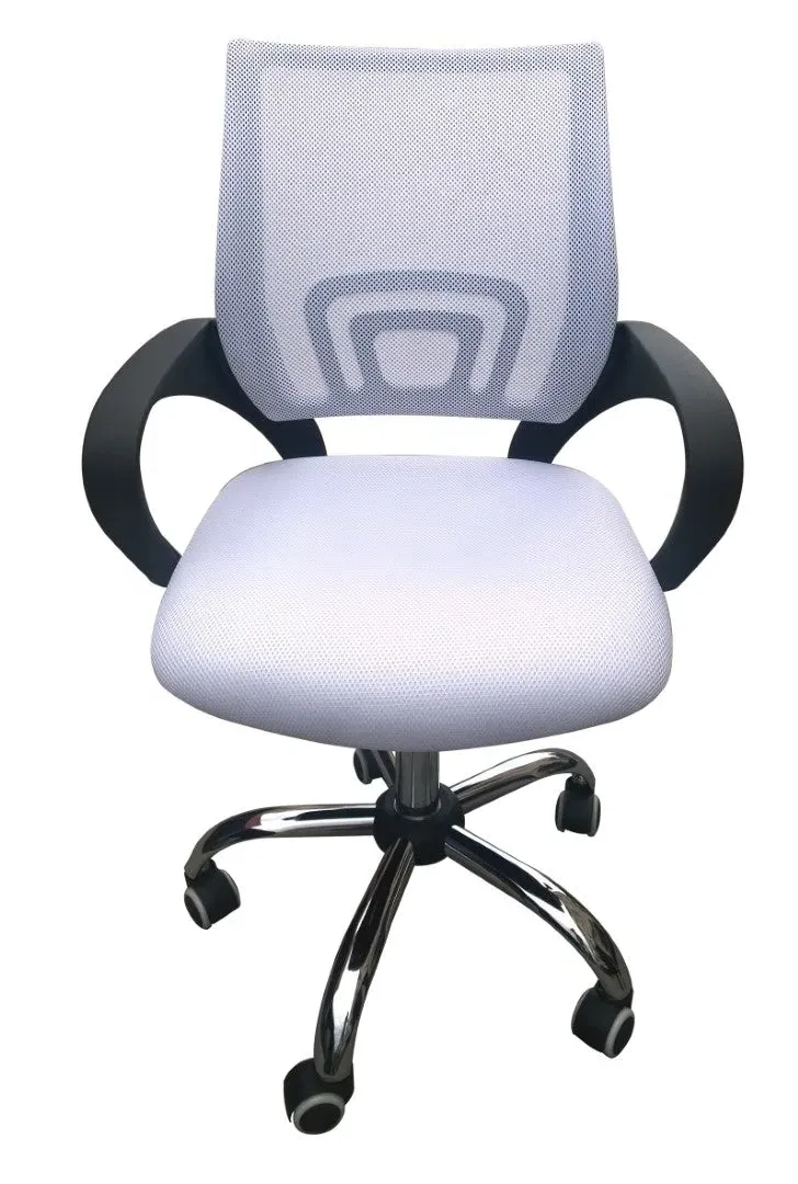 Swivel Office Chair with Mesh Back - White, Mesh