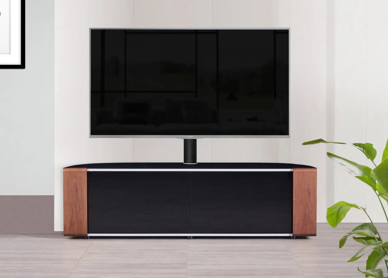 D-Shape TV Stand with Screen Mount - Oak