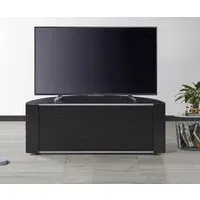 D-Shaped TV Stand with Storage - Black, Glass