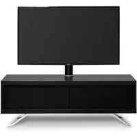 TV Unit with Screen Mount - Black, Glass