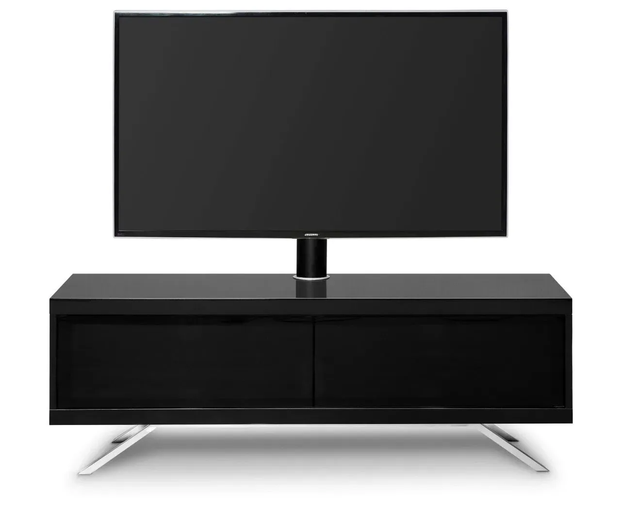 TV Unit with Screen Mount - Black, Glass