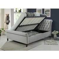Double Side Lift Ottoman Bed - Light Grey, Velvet