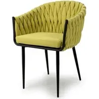 10-Pack Dining Chair with Arms - Yellow, Fabric