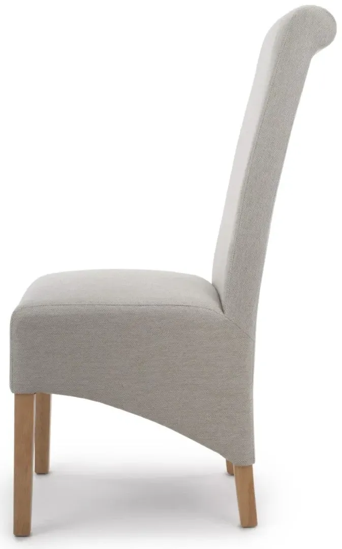 10-Pack Dining Chairs Roll Back - Ivory, Leather