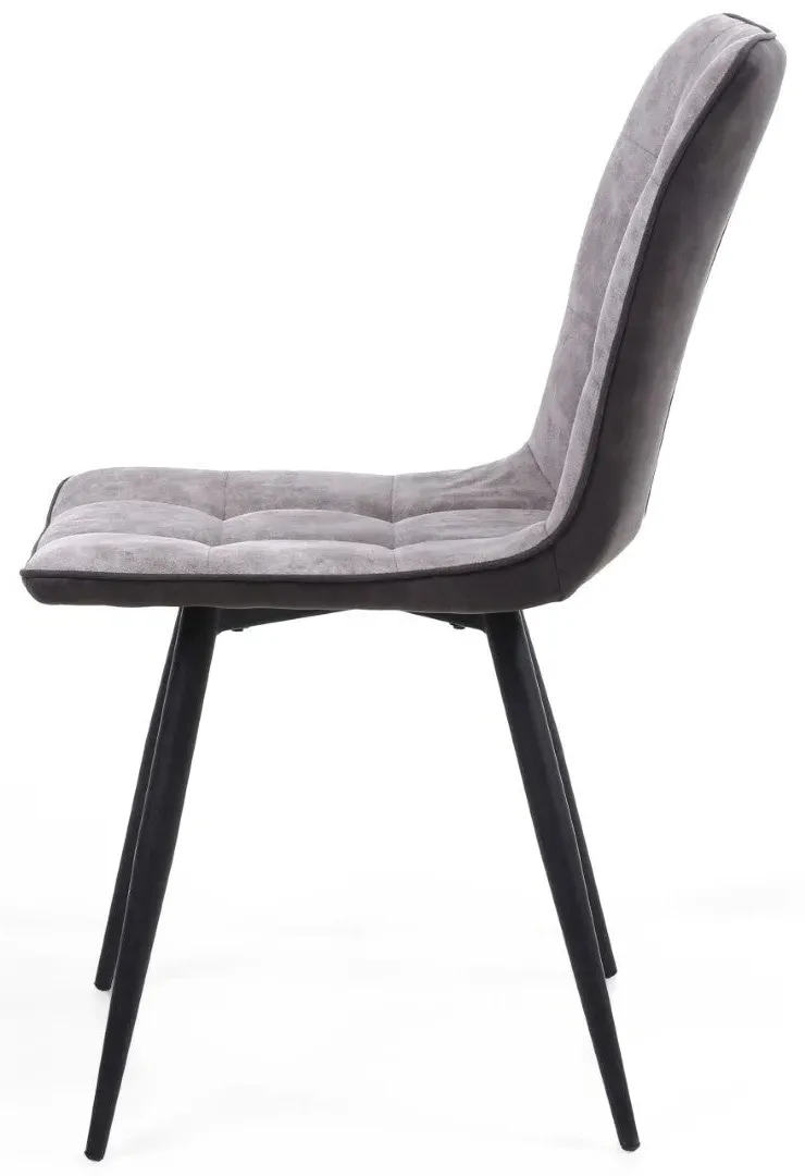 10-Pack Dining Chairs with Zip Detail - Grey, Suede