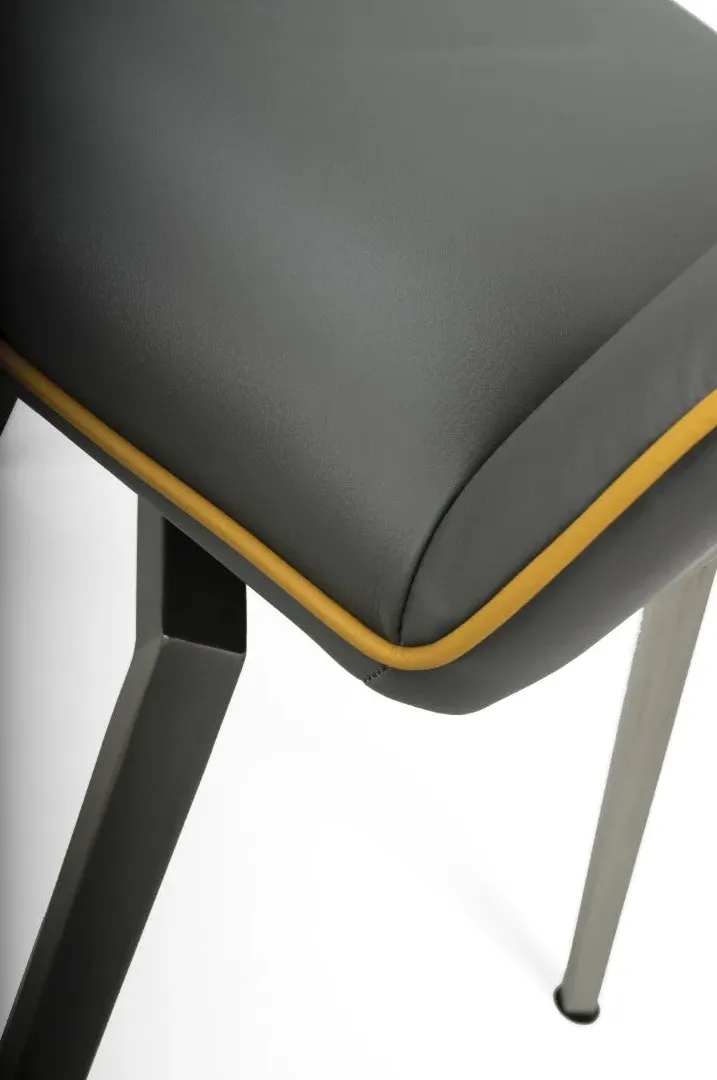10-Pack Swivel Dining Chairs - Grey, Leather Effect