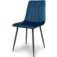 12-Pack Dining Chairs - Blue, Brushed Velvet