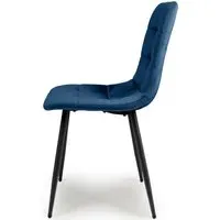 12-Pack Dining Chairs - Blue, Brushed Velvet