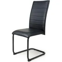 12-Pack Dining Chairs Cantilever - Black, Leather