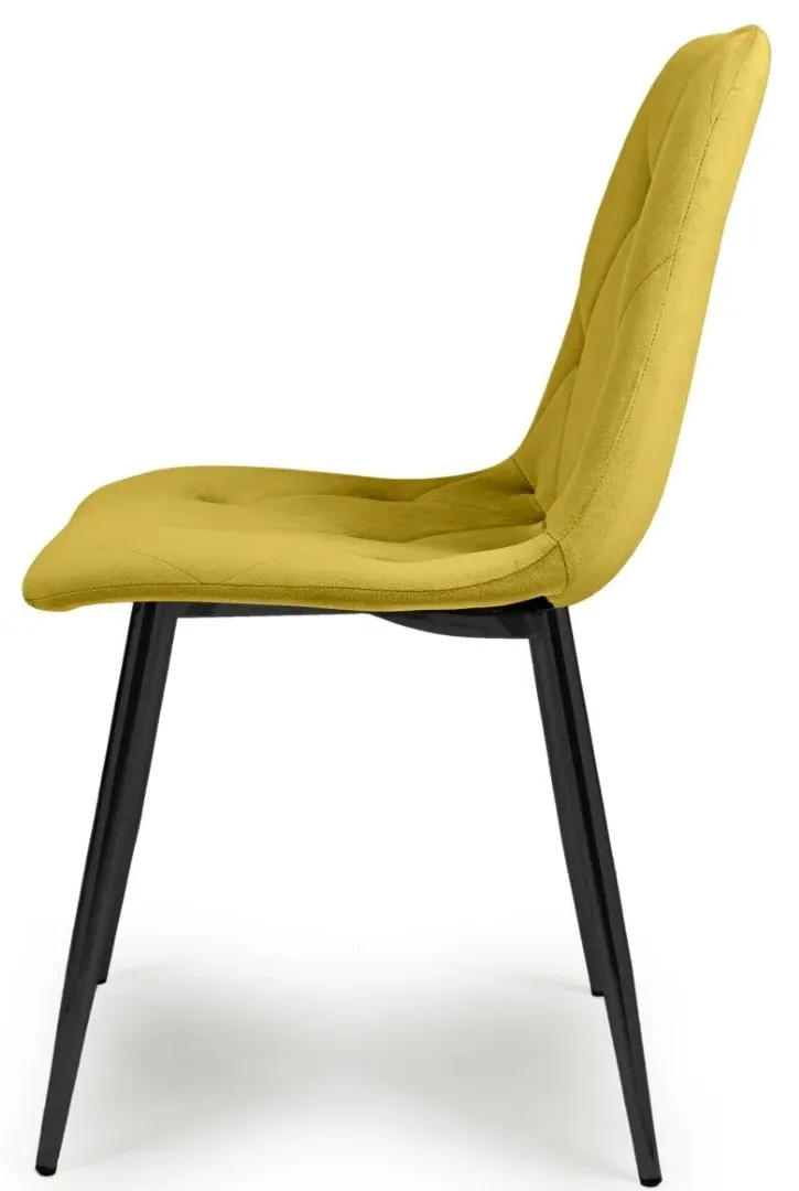 12-Pack Dining Chairs with Pleated Stitching - Mustard