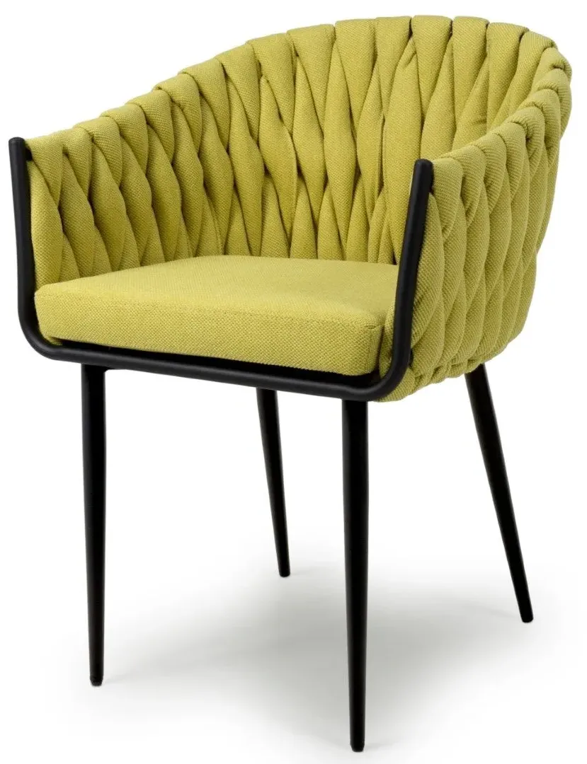 2-Pack Dining Chair with Arms - Yellow, Fabric image
