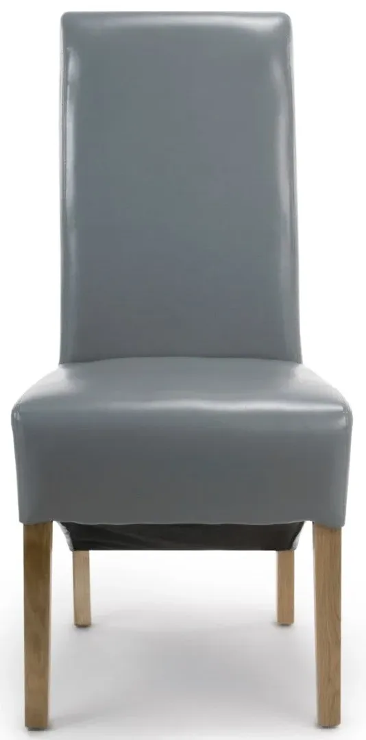 2-Pack Dining Chairs Roll Back - Grey, Leather image