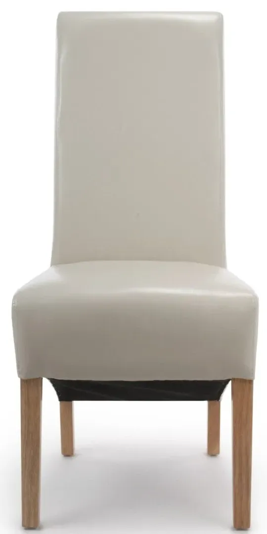 2-Pack Dining Chairs Roll Back - Ivory, Leather image