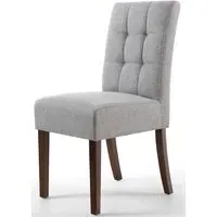 2-Pack Dining Chairs Waffle Stitch - Grey, Linen