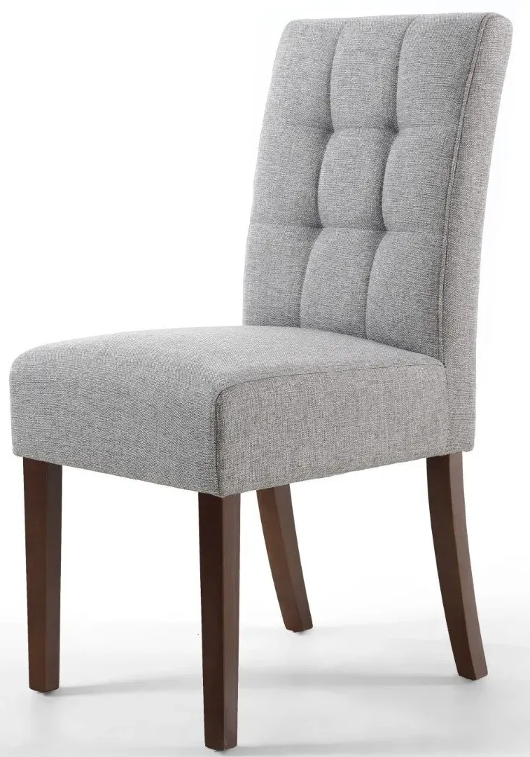 2-Pack Dining Chairs Waffle Stitch - Grey, Linen