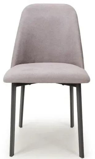 2-Pack Dining Chairs with Curved Back - Grey, Linen image