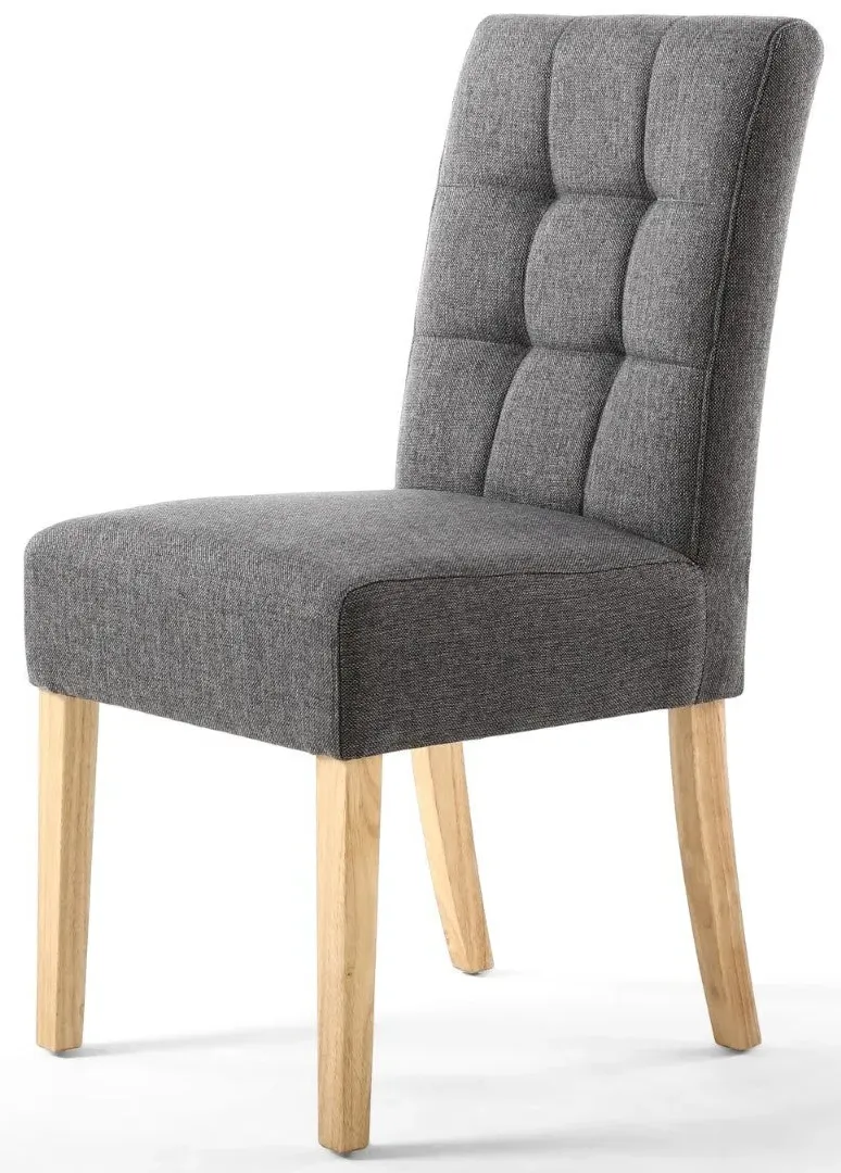 2-Pack Dining Chairs with Waffle Stitch - Grey image