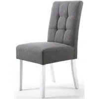 2-Pack Dining Chairs with Waffle Stitch - Grey